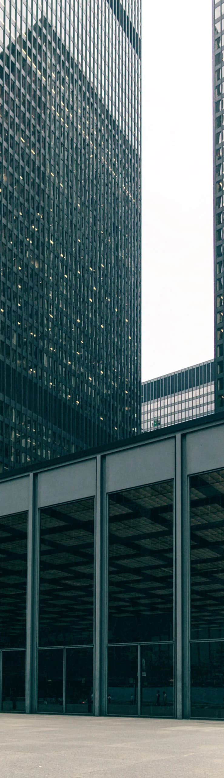 A downtown commercial high-rise building